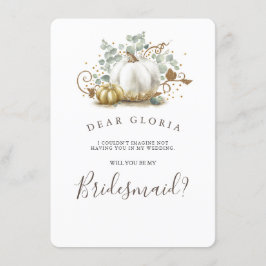 Guld Pumpkin Fall Wedding Bridesmaid Frieri Inbjudningar