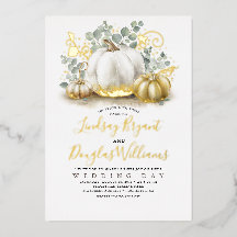Guld Pumpkins and Eucalyptus Greenery Fall Wedding