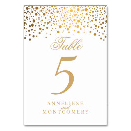 Guld-punkter och vit-Bordsnummer Bordsnummer