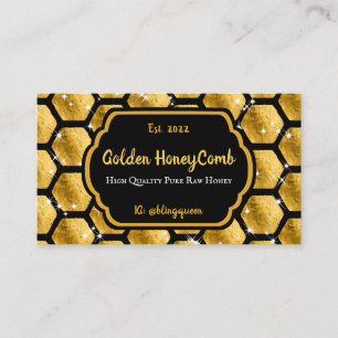 Guld Pureraw Farm Glitz Honeycomb Visitkort