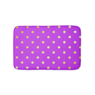 guld- purpurfärgad polka dots för elegant faux badrumsmatta