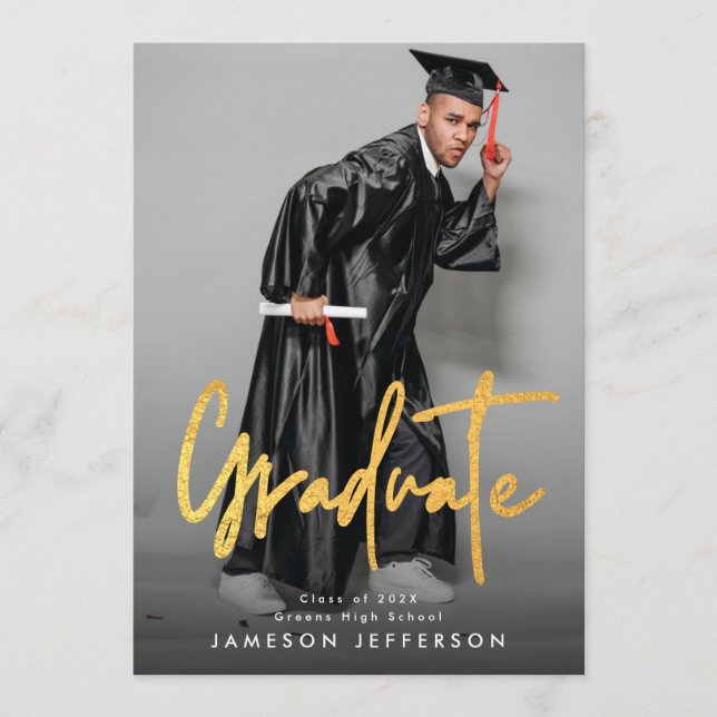 Guld Push Studenten Photo Student Meddelande (Framsida)