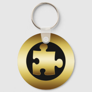 GULD PUZZLE BIET NYCKELRING