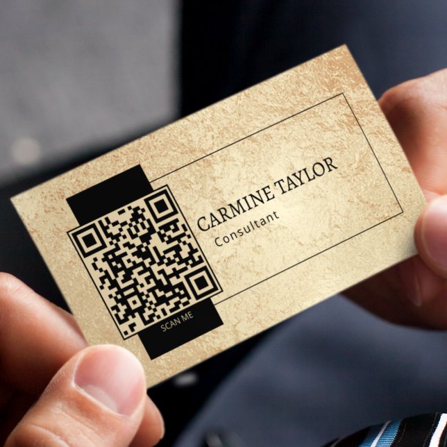Guld QR-kod Modern Konsult Visitkort (Skapare uppladdad)