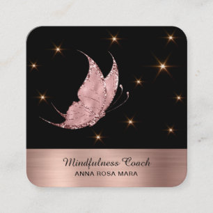 *~* Guld QR-kod Star Glitter Butterfly Mystical Fyrkantigt Visitkort