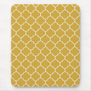 Guld Quatrefoil Mönster Musmatta