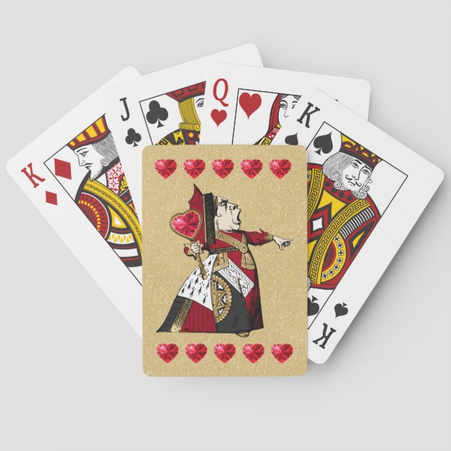 Guld Queen of Hearts Spelkort (Baksidan)