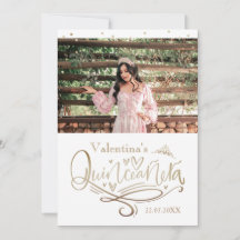 Guld Quinceañera - tack för att du har kortmall