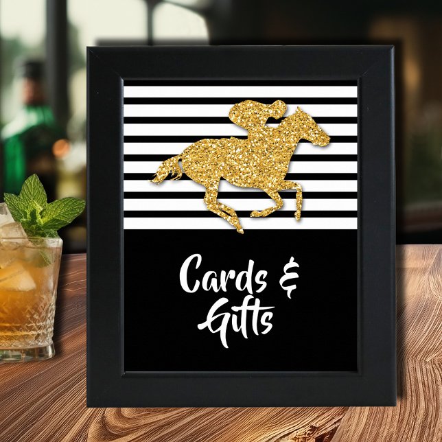 Guld Racehorse Derby Cards & Gifts Poster (Gold racehorse Derby Cards & Gifts poster INSTANT DOWNLOAD and/or PRINTED, (frame not included))
