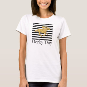 Guld Racehorse Derby Day T-Shirt