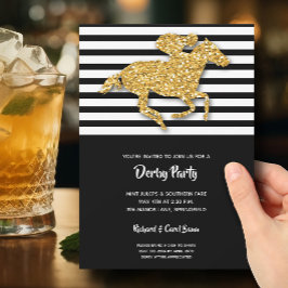 Guld Racehorse och Jockey Derby Inbjudningar