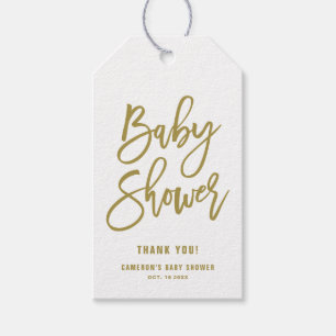Guld räcker märkt skrivar baby showergåvamärkr presentetikett