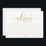 Guld Råd för Bride Calligraphy<br><div class="desc">Modern och vismisk kort för bruden. Ge ger råd med detta moderna "råd till bridkortet". Det är perfekt för möhippa och möhippor. Andra färg finns tillgängliga.</div>