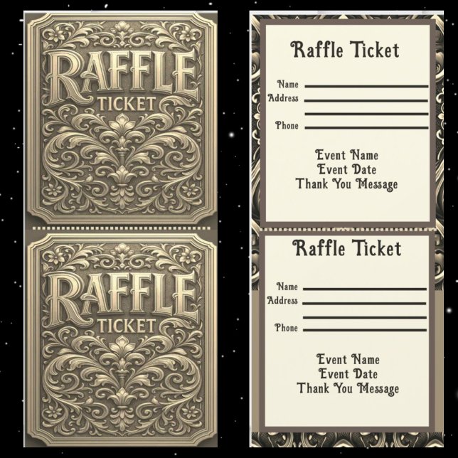 Guld Raffle Biljett (Skapare uppladdad)