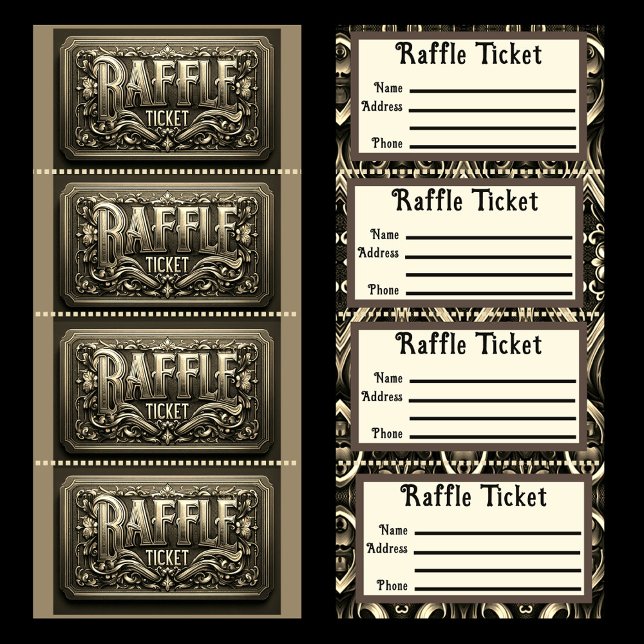 Guld Raffle Biljett (Skapare uppladdad)