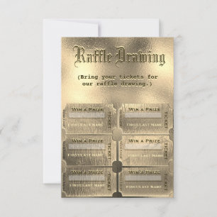 Guld Raffle Biljett Inbjudningar