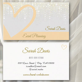 Guld Rain-drivning Cream Peach Heart-händelsetabel Visitkort