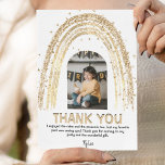 Guld Rainbow | Kids Photo Birthday | Tack Kort<br><div class="desc">Skicka ett speciellt tack till gästerna i extra och tacka dem för att de närvarat vid party och tacksamhet för deras gåvor. Med ditt favoritfoto från din födelsedag/dödande/babydusch/party med lekfull text som lyder "TACK" och "jag njöt av kakan och presenter också, men min favoritdel var att träffa dig! TACK FÖR...</div>