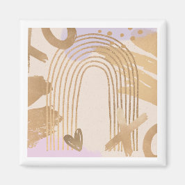 Guld Rainbow XOXO Shapes Collage Magnet