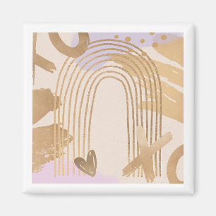 Guld Rainbow XOXO Shapes Collage Magnet