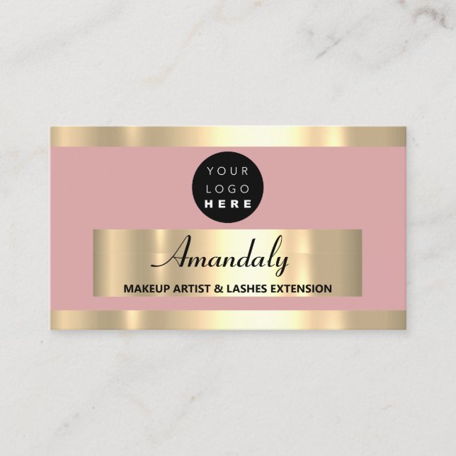 Guld Ram Beautique Shop  Powder Visitkort (Framsida)