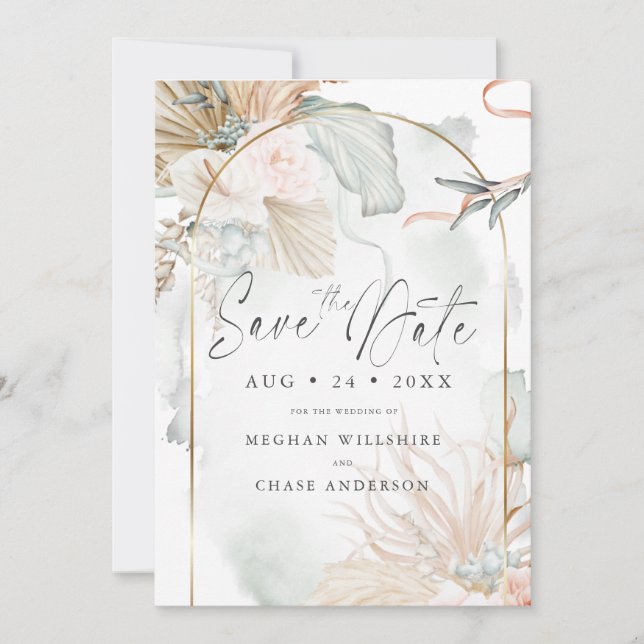 Guld Ram Coral Ro Watercolor Blommigt (Framsida)