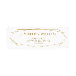 Guld Ram Geometric Return Address Label Returadress Etikett