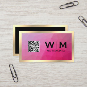 Guld Ram Geometrisk QR CODE-Affärskort Visitkort