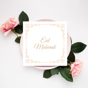 Guld ram Glad Eid Mubarak Elegant Firande Julkort
