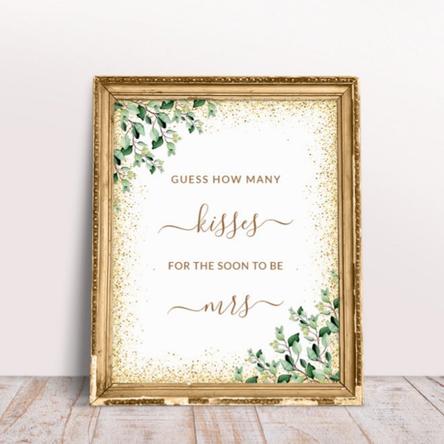 Guld Ram Grey Lämnar hur många Kisses-spel det fin Poster (Skapare uppladdad)