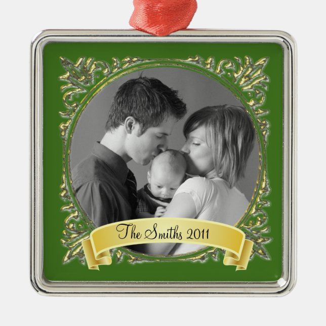 Guld- ram julgransprydnad metall (Framsidan)