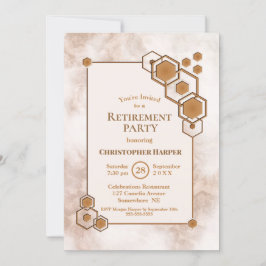 Guld Ram Marble Pension Party Inbjudningar