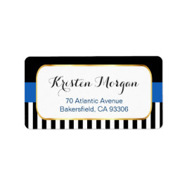 Guld Ram med marinblått svart Rand Adressetikett