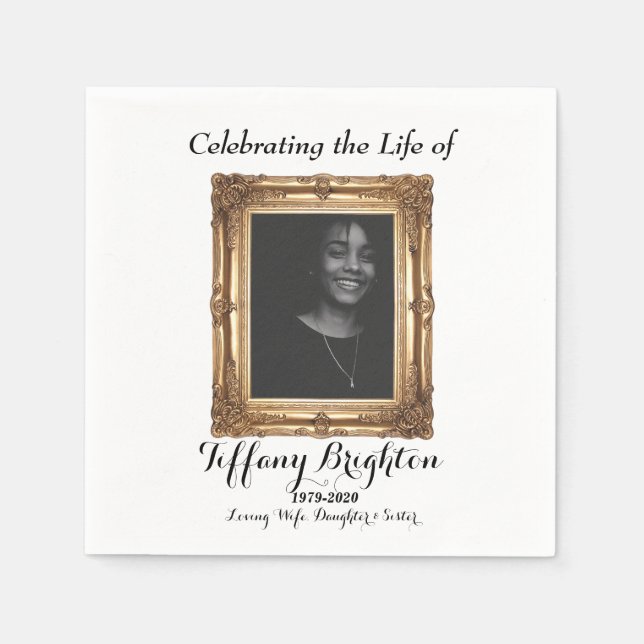 Guld Ram Memorial Napkins Pappersservett (Framsidan)