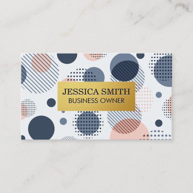 Guld Ram | Modern Abstrakt Mönster Visitkort (Framsida)