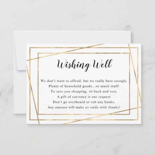 Guld Ram Möhippa eller Wishing well card Inbjudningar (Framsida)