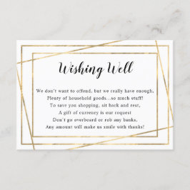 Guld Ram Möhippa eller Wishing well card Inbjudningar