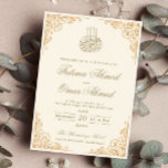 Guld Ram Ornate Cream muslimsk Bröllop Inbjudningar<br><div class="desc">Guld Ram Ornate Cream muslimsk Bröllop</div>