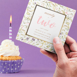 Guld Ram Vår Boho Wildblomma Pampas Birthday Inbjudningar
