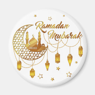 Guld Ramadan Mubarak moské & lyktor Dekorativ Magnet