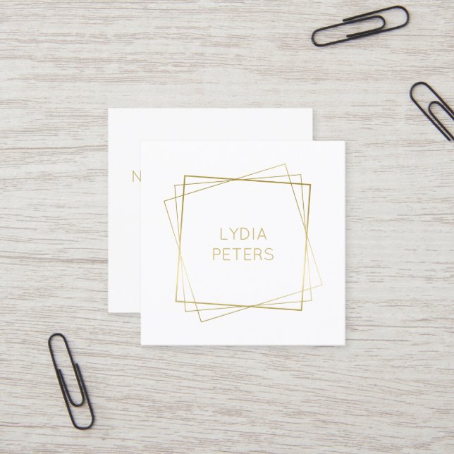 Guld- ramar fyrkantigt visitkort (Fram/Back In Situ)