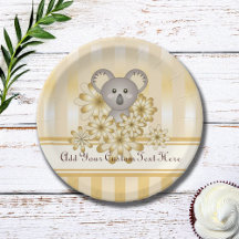Guld Rand Cute Koala Baby Shower/Barns födelsedag