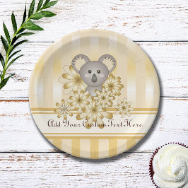 Guld Rand Cute Koala Baby Shower/Barns födelsedag
