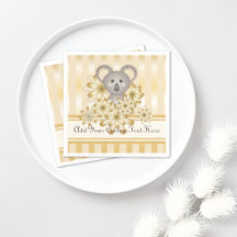 Guld Rand Cute Koala Baby Shower/Barns födelsedag
