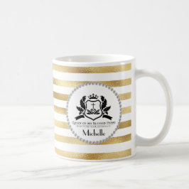Guld Rand & Diamonds Queen Personlig Kaffemugg