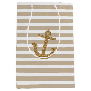 Guld Rand Faux Glitter Anchor