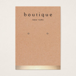 Guld Rand Kraft Earring Visning Holder Visitkort