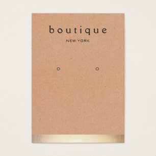 Guld Rand Kraft Earring Visning Holder Visitkort