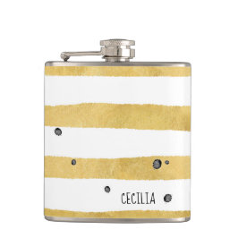 Guld Rand och svarta prickar, monogram Mönster-kol Fickplunta