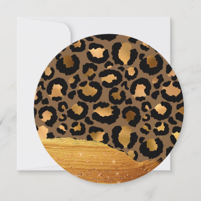 Guld Rand på Metall Glamor Cheetah Skin (Framsida)